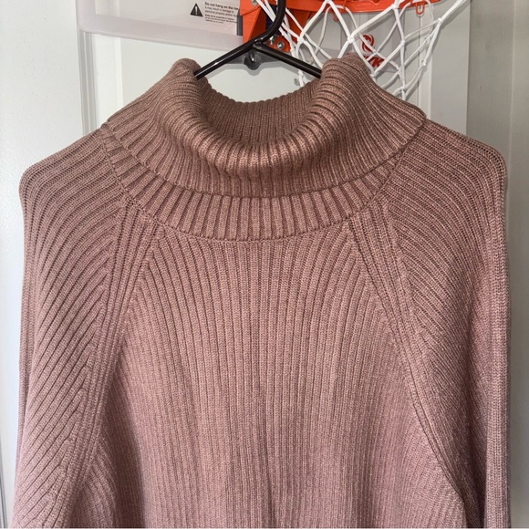 Lillusory Women’s Cozy Brown Turtleneck Sweater 50% Viscose Size L - Picture 2 of 9